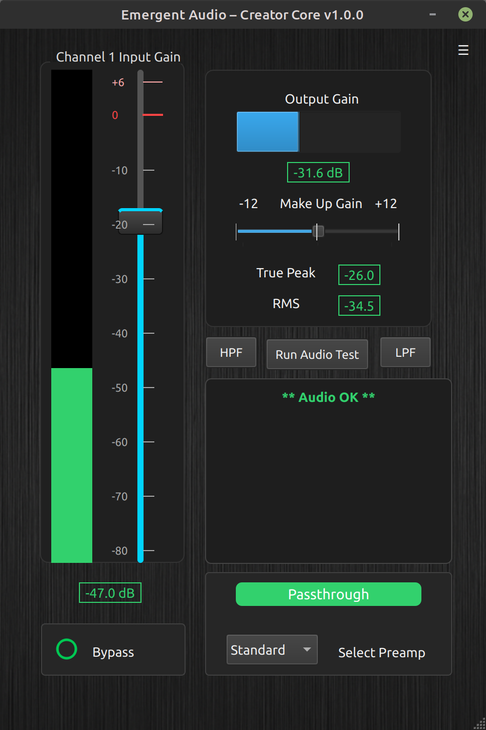 Emergent Audio UI – Passthrough view